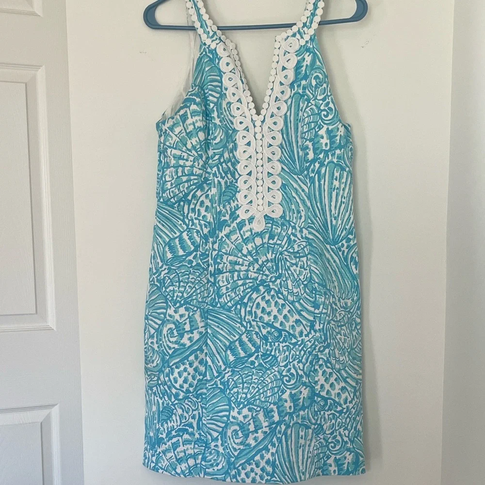 Lily Pulitzer Turquoise and White Patterned Mini Dress - Picture 3 of 10